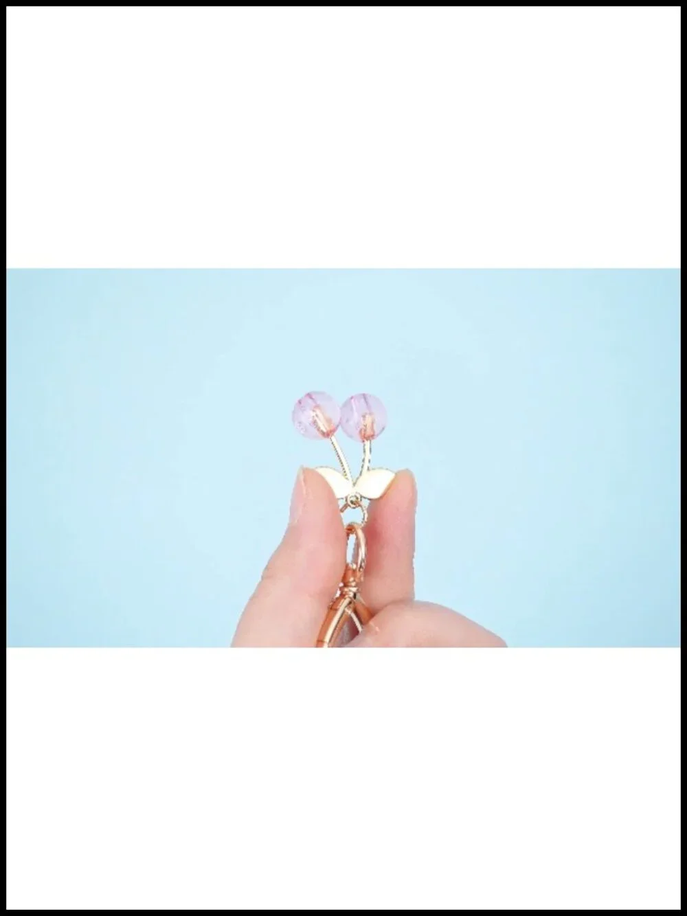 12 Pcs Fruit Charms Keychains Kawaii Cherry Strawberry Bag Decor for Women Purse